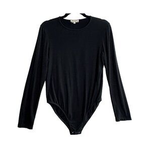 GIORGIO ARMANI Women One Piece Snap Bottom Jersey Knit Bodysuit Sz 10 Black